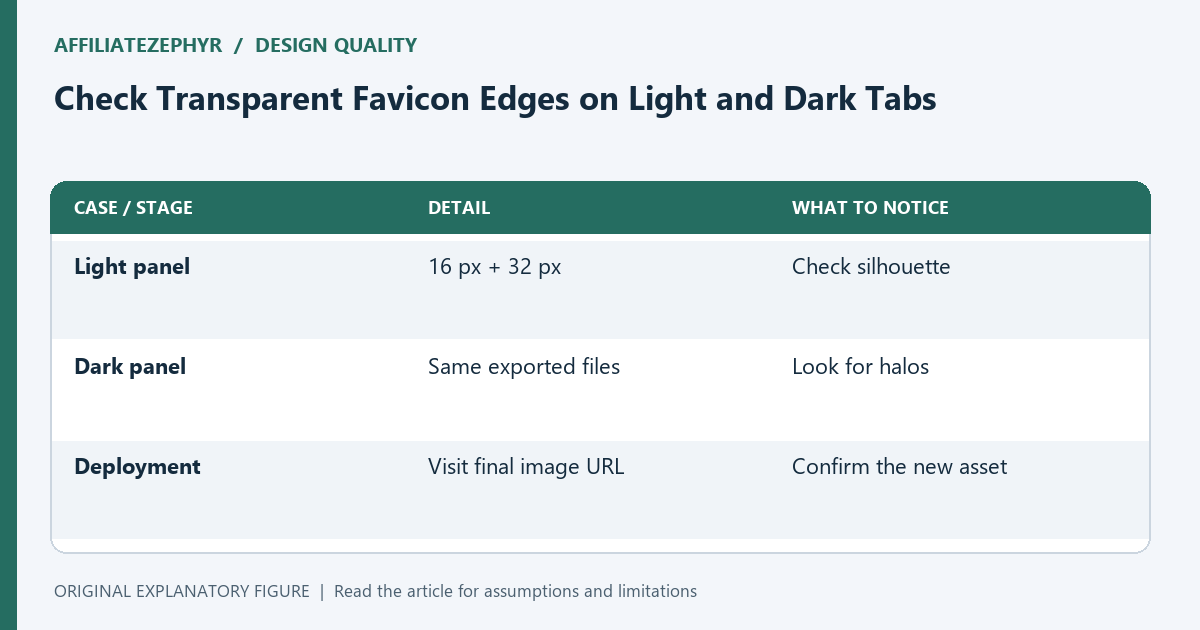 Use the same export against two backgrounds before and after deployment; the checks answer different questions.